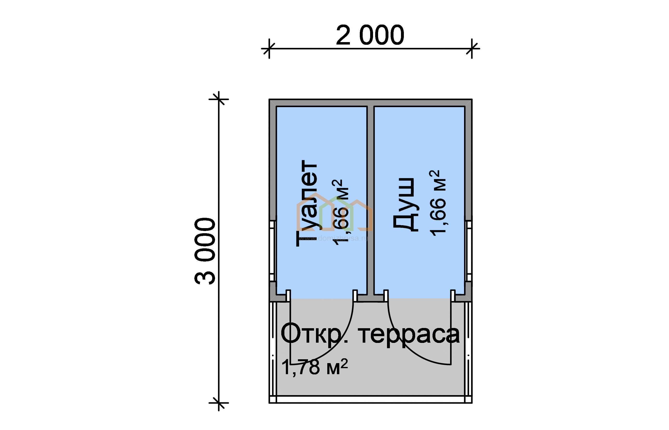 Хозблок для дачи Агата-3 (СБО) 2х3 Площадь: 6 м² с террасой без  оборудования со сборкой на участке под ключ в Балабаново